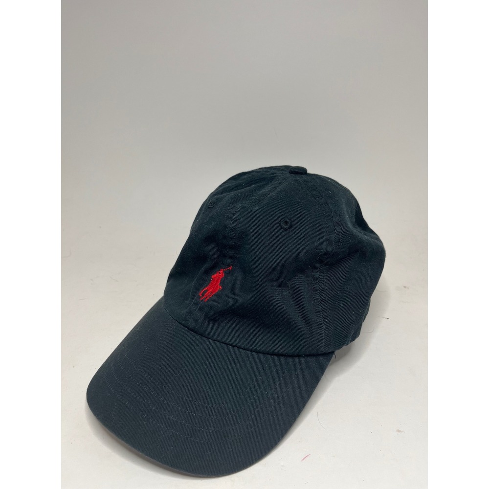 Polo Ralph Lauren Mens Baseball Cap OSFA Black Red Pony Logo Adjustable Hat